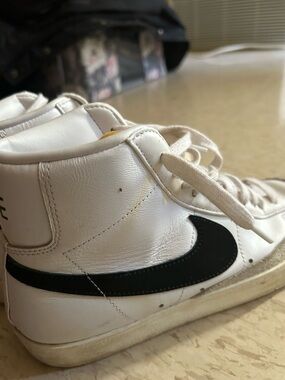 Nike White and Black High-Top Sneakers